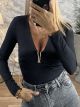 Metallic Ve Bodysuit/Black