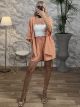 Casual Kimono Shorts Set/Salmon Pink