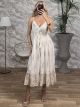 Viscose Gold Print Boho Dress-2539/White