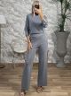 Knitted Pants Set-9132/Grey