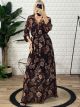 Maxi Muslin Floral Dress/Chocolat