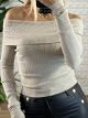 OpenShoulders Knitted Top/Beige