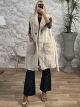 Fur Pockets Sleeveless Jacket/Beige