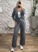 Knitted Cardigan Set-2171/Grey