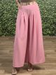 Super Wide Belt Pants-1398/Pink