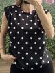 Polka Dot Cotton Pads Top/Black