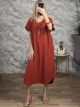 Necklace Shortsleeve Midi Dress-2615/Ecai