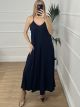 Plain Maxi Dress/Navy Blue