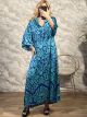 Viscose Tunic Maxi Dress-7282/Royal Blue&Veraman