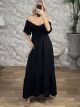 WaspNest Top Ruffled Maxi Dress-3679/Black