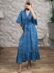 Silk GoldPrint Maxi Dress-2628/N7