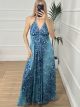 Maxi Silk Openback Dress-1352/Ν5