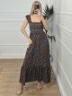 Wasp Nest Floral Dress/Chocolat