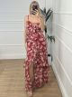 Lahuri Ruffle Dress/Red
