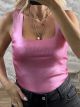 Metallic Wide Straps Knitted Top-1501/Fux
