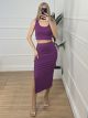 Ribbed Skirt + Free Top/Magenta