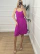 Casual Buttons Dress/Magenta