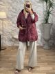Quilted Oversized Hood Jacket/Burgundy