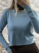 Strass Cropped Sweater-293/Ciel