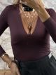 Lycra Ve Elastic Bodysuit-3579/Buegundy