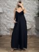 Viscose GoldPins Wide Jumpsuit/Black