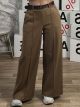 Viscose Belt Pants-19008/Camel