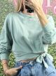 Bow Crop Sweatshirt/Mint