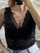 Lace Bra Sleeveless Top-132/Black