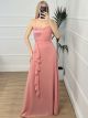 Maxi Ruffle Lace Dress/Pink