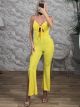 OpenCabbana Bow Jumpsuit-22606/Yellow