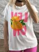 Lemon Cotton T-Shirt-8131/White