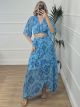 Pattern Skirt Set/Blue