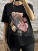 SECRET Strassed Cotton T-Shirt/Black