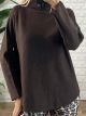 SuperSoft Elastic Turtleneck Sweater/Chocolat