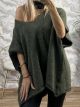 Super Oversized Knitted Ve Sweater/Khaki