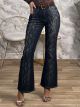 Snakeskin Denim Pants-5078