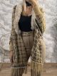 Viscose Fur Plaid Poncho
