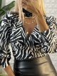 Elastic Bodysuit-Animal/Zebra