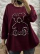 Pearly Teddy Sweatshirt-NEW/Burgundy