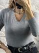 Viscose Knitted Ve Top-508/Grey