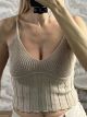 Knitted Cotton Top-901/Beige