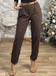 Strass Belt Pants-3196/Chocolat