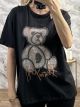 Cotton Strass Bear T-shirt/Black