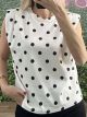 Polka Dot Cotton Pads Top/White