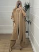 3 Pieces Set White Stripe/Camel