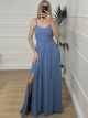 Backless Bow Dress/Indigo