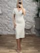 Cotton Elastic Midi Dress-8072/Yellow Floral