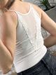 LaceBack Ribbed Top-626/Light Pink