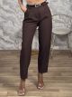 Highwaist Belt Pants-002/Chocolat