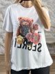 SECRET Strassed Cotton T-Shirt/White